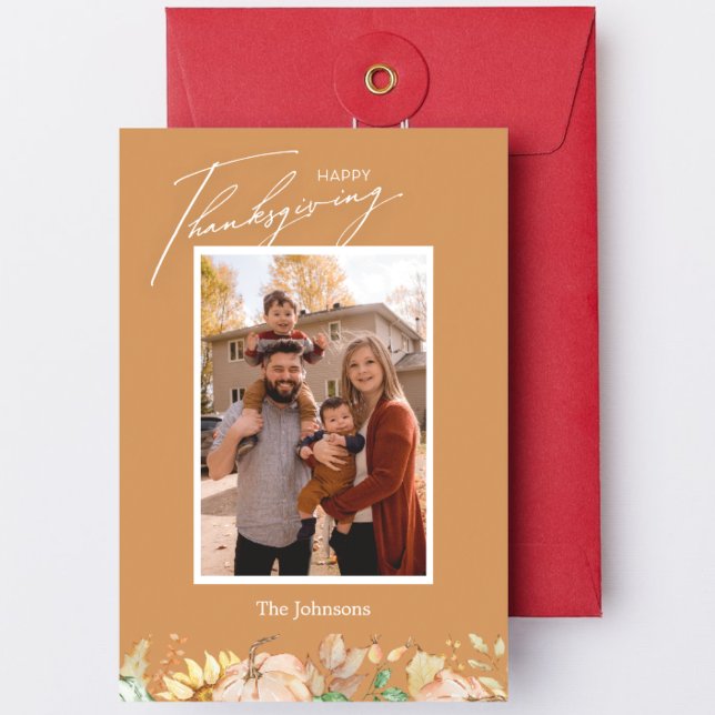 Tarjeta Festiva Autumn Bliss Family Photo Card (Autumn Bliss Family Photo Card)