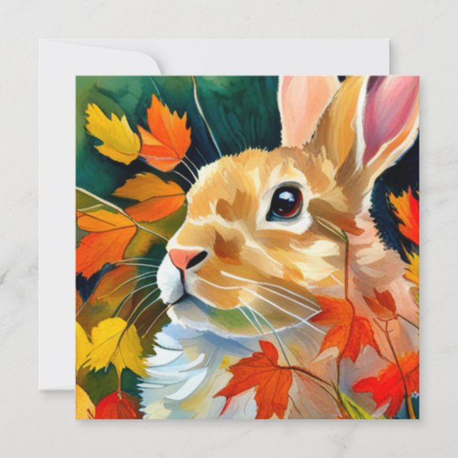 Tarjeta Festiva Autumn Bunny (Anverso)