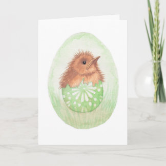 Tarjeta Festiva Ave gruñón en Huevo de Pascua