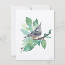 Tarjeta Festiva Ave nuthatch de vacaciones