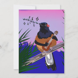 Tarjeta Festiva Ave Shama de Hawái jugando ukulele