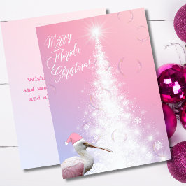 Tarjeta Festiva Ave y árbol tropicales de los Navidades de la Flor