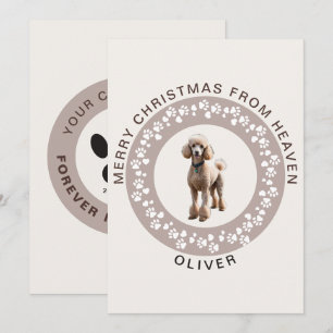 Tarjeta Festiva Avena estética taupe foto memorial de mascota Navi