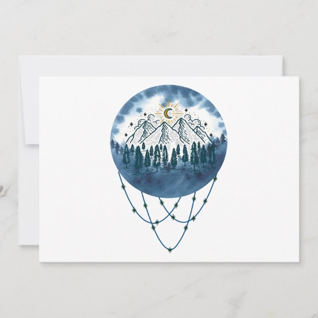 Tarjeta Festiva Aventura al aire libre de la naturaleza de los pin (Anverso)