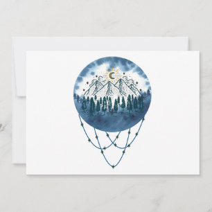 Tarjeta Festiva Aventura al aire libre de la naturaleza de los pin