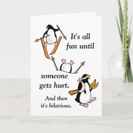 Tarjeta Festiva Aventura para esquiar en Pingüino