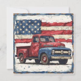 Tarjeta Festiva Aventura roja, blanca y azul: Gloria vintage