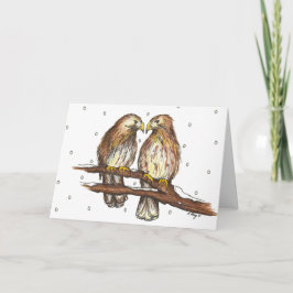 Tarjeta Festiva Aves Aves Aves Aves Aves De La Nieve En La Red En 