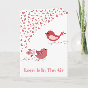 Tarjeta Festiva Aves de San Valentín