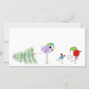 Tarjeta Festiva Aves de vacaciones