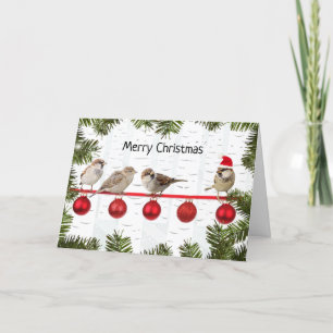 Tarjeta Festiva Aves navideñas amargas en un limbo