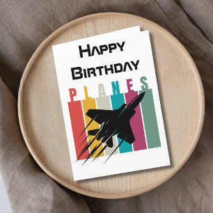 Tarjeta Festiva Avión de caza retro aviación cumpleaños piloto