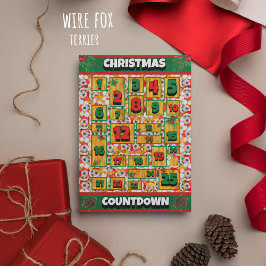 Tarjeta Festiva Aviso de Navidades de cuenta regresiva de perro de