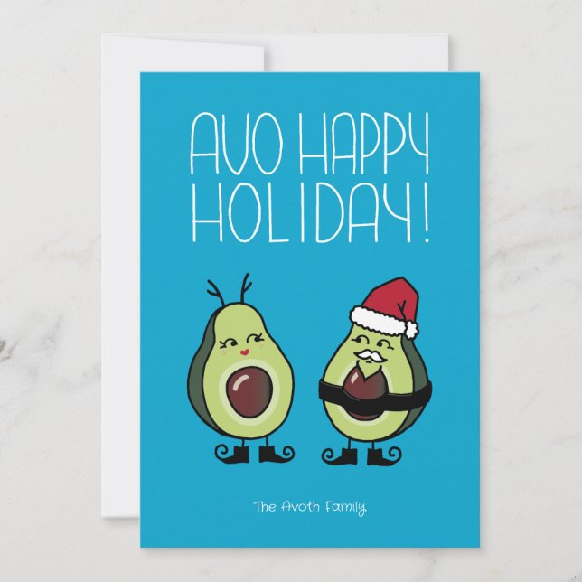 Tarjeta Festiva Avo Happy Holiday - Cerulean (Anverso)