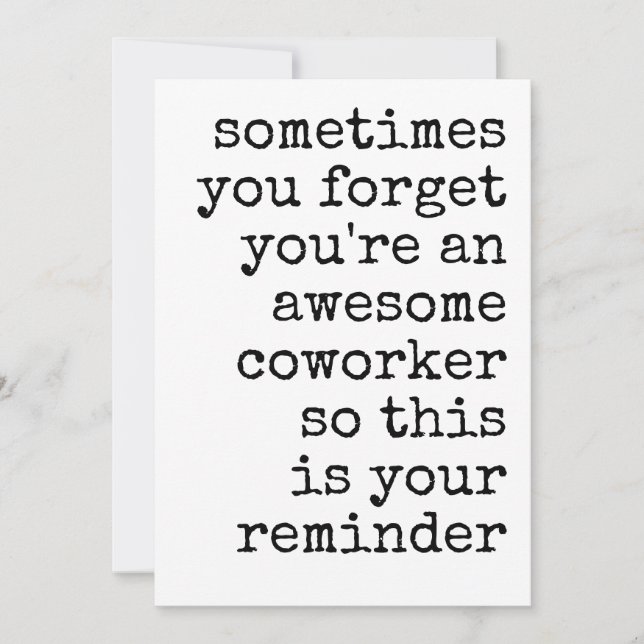 Tarjeta Festiva Awesome Coworker Thank You Appreciation (Anverso)