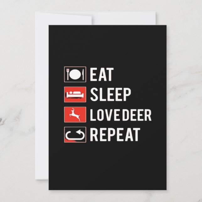 Tarjeta Festiva Awesome Deer Lover Creative ModerFlat Holiday Card (Anverso)