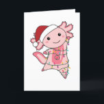 Tarjeta Festiva Axolotl Merry Christmas Winter Animals Axolotls Ad<br><div class="desc">The axolotl for Christmas with fairy lights. Funny animals with gifts and snow for the holidays. Also funny for Christmas in July. Axolotls are cute animals and perfect for Christmas.</div>