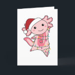 Tarjeta Festiva Axolotl Merry Christmas Winter Animals Axolotls Ad<br><div class="desc">The axolotl for Christmas with fairy lights. Funny animals with gifts and snow for the holidays. Also funny for Christmas in July. Axolotls are cute animals and perfect for Christmas.</div>
