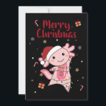Tarjeta Festiva Axolotl Merry Christmas Winter Animals Axolotls Ad<br><div class="desc">The axolotl for Christmas with fairy lights. Funny animals with gifts and snow for the holidays. Also funny for Christmas in July. Axolotls are cute animals and perfect for Christmas.</div>