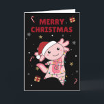 Tarjeta Festiva Axolotl Merry Christmas Winter Animals Axolotls Ad<br><div class="desc">El axolotl para Navidades con luces de hadas. Animales divertidos con regalos y nieve para las vacaciones. También es gracioso para los Navidades en julio. Los Axolotls son animales lindos y perfectos para los Navidades.</div>