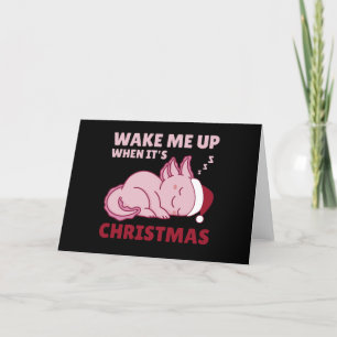 Tarjeta Festiva Axolotl Wake Me Up When It's Christmas Holiday Car