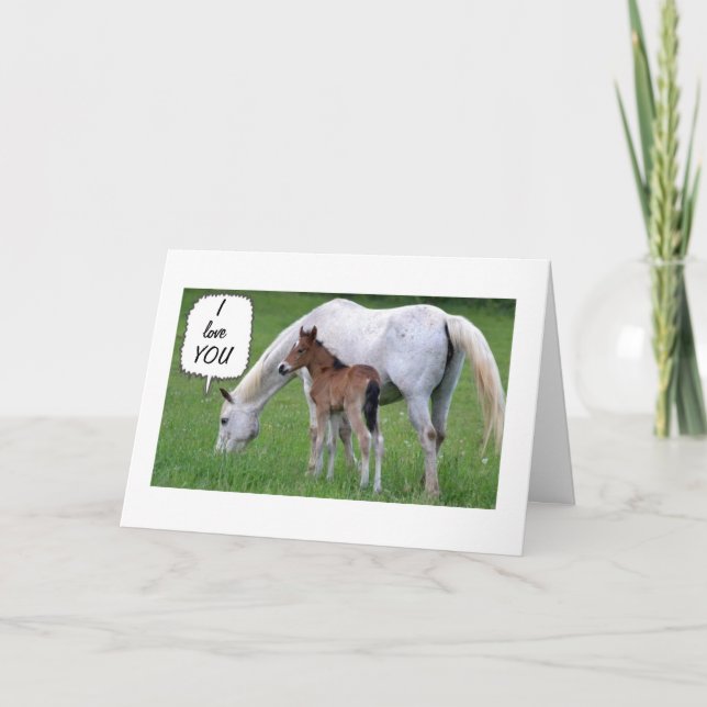 TARJETA FESTIVA AYUDA HORSE/COLT DECLARAR AMOR A LOS NAVIDADES (Anverso)