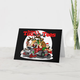 Tarjeta Festiva Ayudante Bubba Claus del motorista de Santa