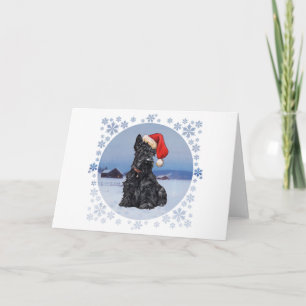 Tarjeta Festiva Ayudante de Santa Terrier Escocés