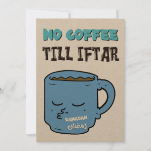 Tarjeta Festiva Ayuno de Ramadán Sin Café Hasta Iftar Meme Diverti