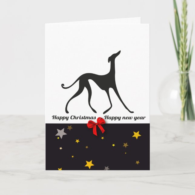 Tarjeta Festiva Azawakh YIN Alegre fiestas (Anverso)