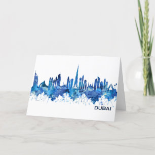 Tarjeta Festiva Azul aéreo de Emiratos Árabes Unidos de Dubai
