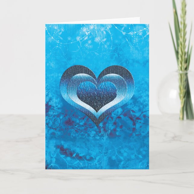 Tarjeta Festiva Azul azul turquesa valentino (Anverso)