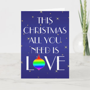 Tarjeta Festiva Azul elegante blanco todo lo que necesitas es amor