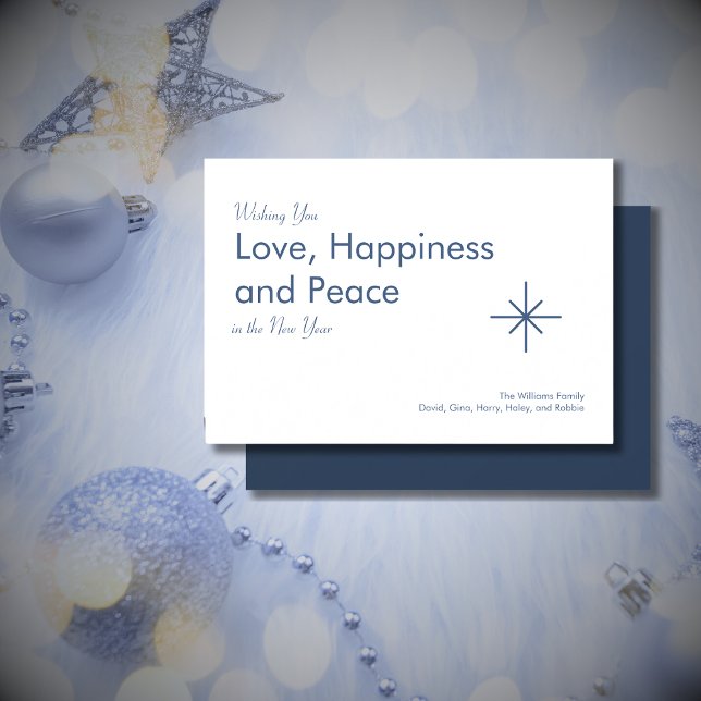 Tarjeta Festiva Azul marino retro Año Nuevo 2026 (Subido por el creador)