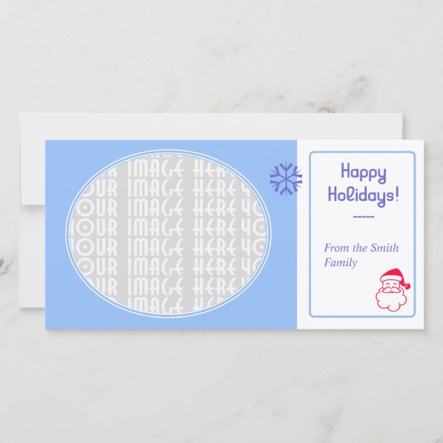 Tarjeta Festiva Azul suave (Anverso)