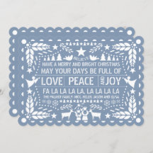 Azul turbio Amor Paz Alegría de papel Navidades de