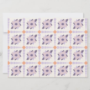 Tarjeta Festiva Azulejo decorativo colorido púrpura pastel