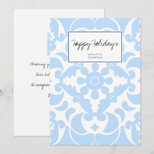 Tarjeta Festiva Azulejos azules Mediterráneo portugués