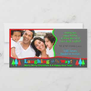 Tarjeta Festiva B1 Laugh All Way Christmas Photo Template