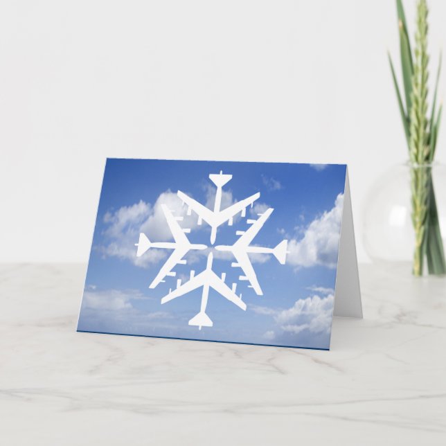 Tarjeta Festiva B-52 Snowflake de avión (Anverso)