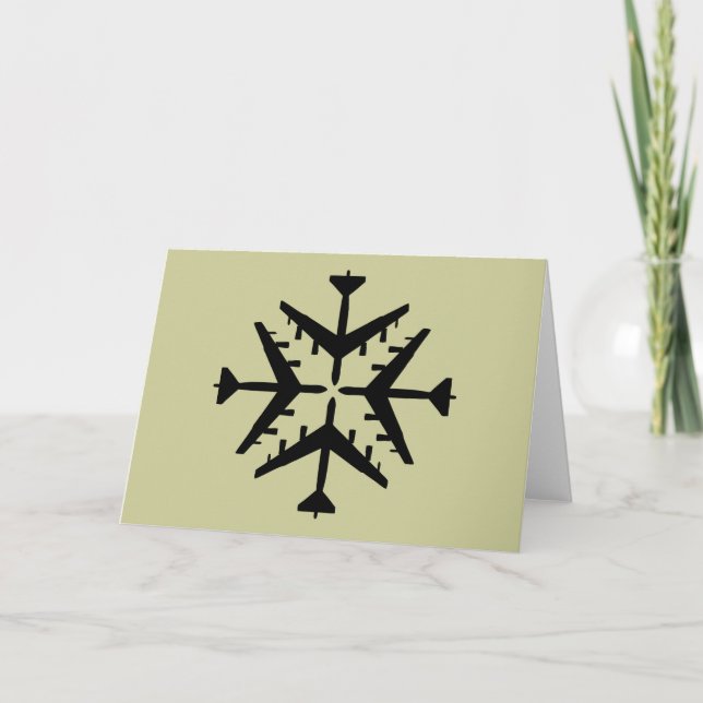 Tarjeta Festiva B-52 Snowflake de avión (Anverso)