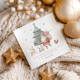 Tarjeta Festiva Baby 1st Christmas Cute Teddy Bear