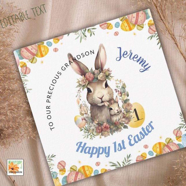 Tarjeta Festiva BABY BOY First Easter Card, 1Easter Bunny (Subido por el creador)
