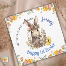 BABY BOY First Easter Card, 1Easter Bunny