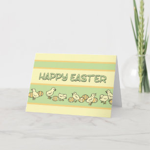 Tarjeta Festiva Baby Chickens Happy Easter Card