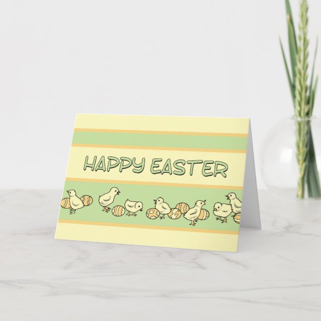 Tarjeta Festiva Baby Chickens Happy Easter Card (Anverso)