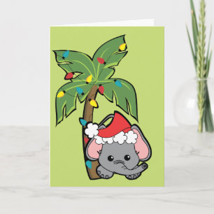 Tarjeta Festiva Baby Elephant Navidades Cutie