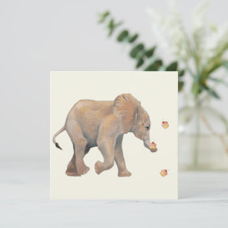 Tarjeta Festiva Baby Elephant with cupcake cards Set 10