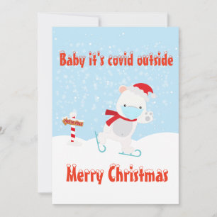 Tarjeta Festiva Baby es Covid afuera Oso Polar 2020