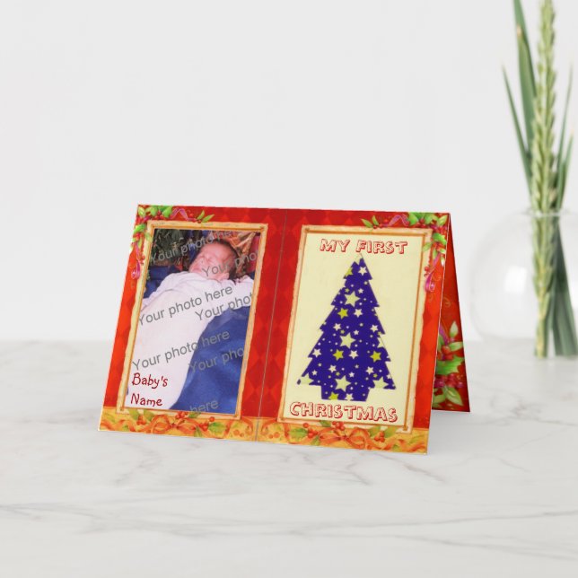Tarjeta Festiva Baby First Christmas Card (Anverso)
